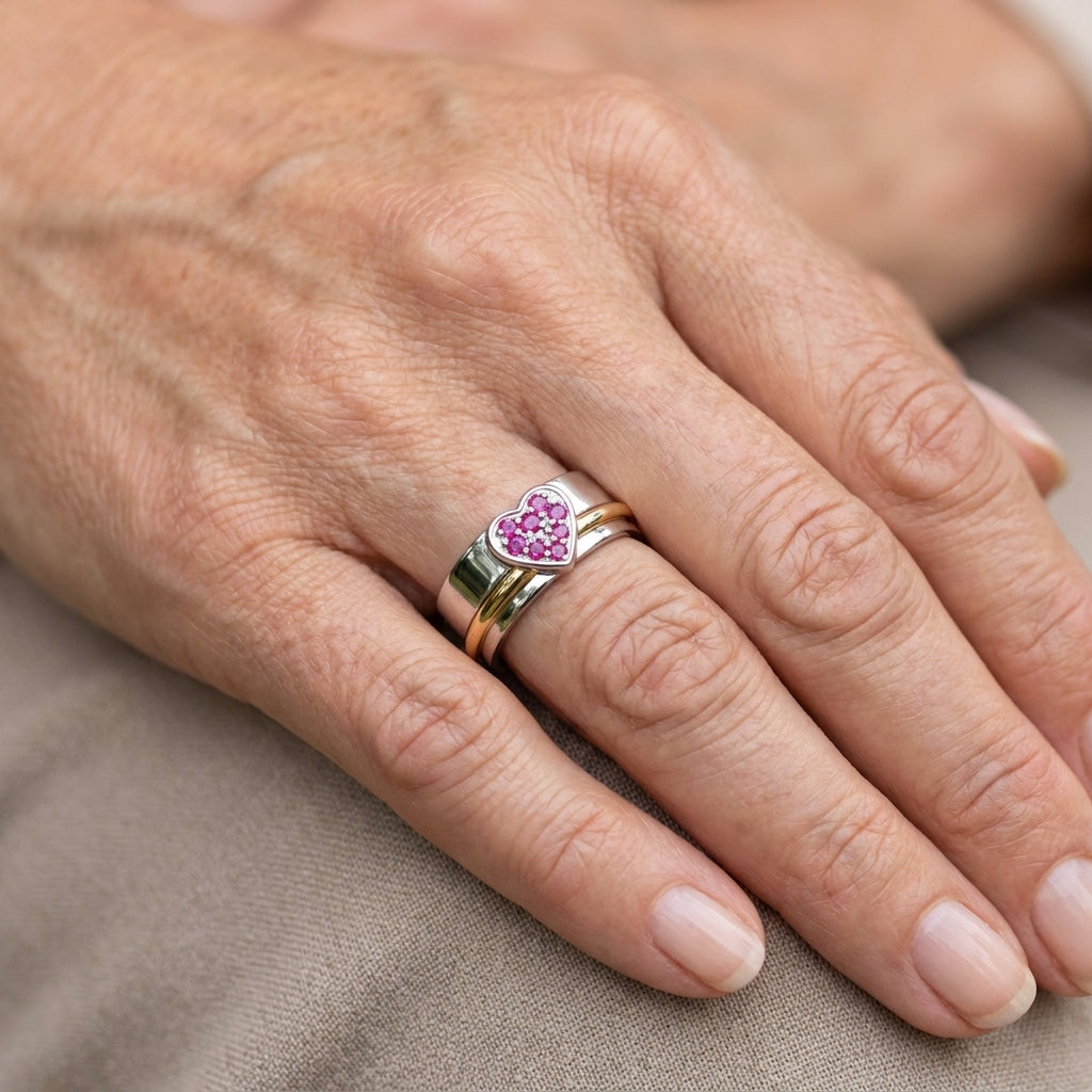 ruby heart fidget ring asr9754 — lifestyle