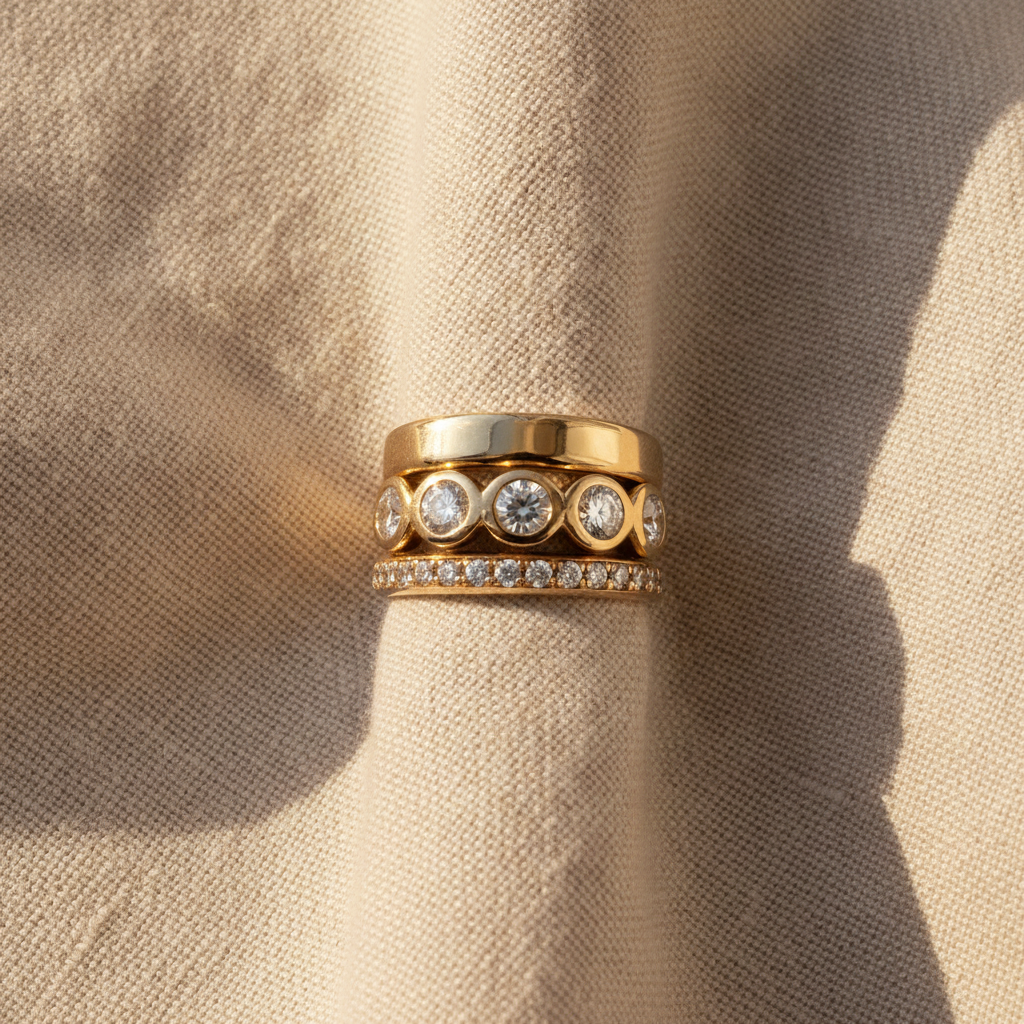satz brillantgold geschmiedete ringe — studio