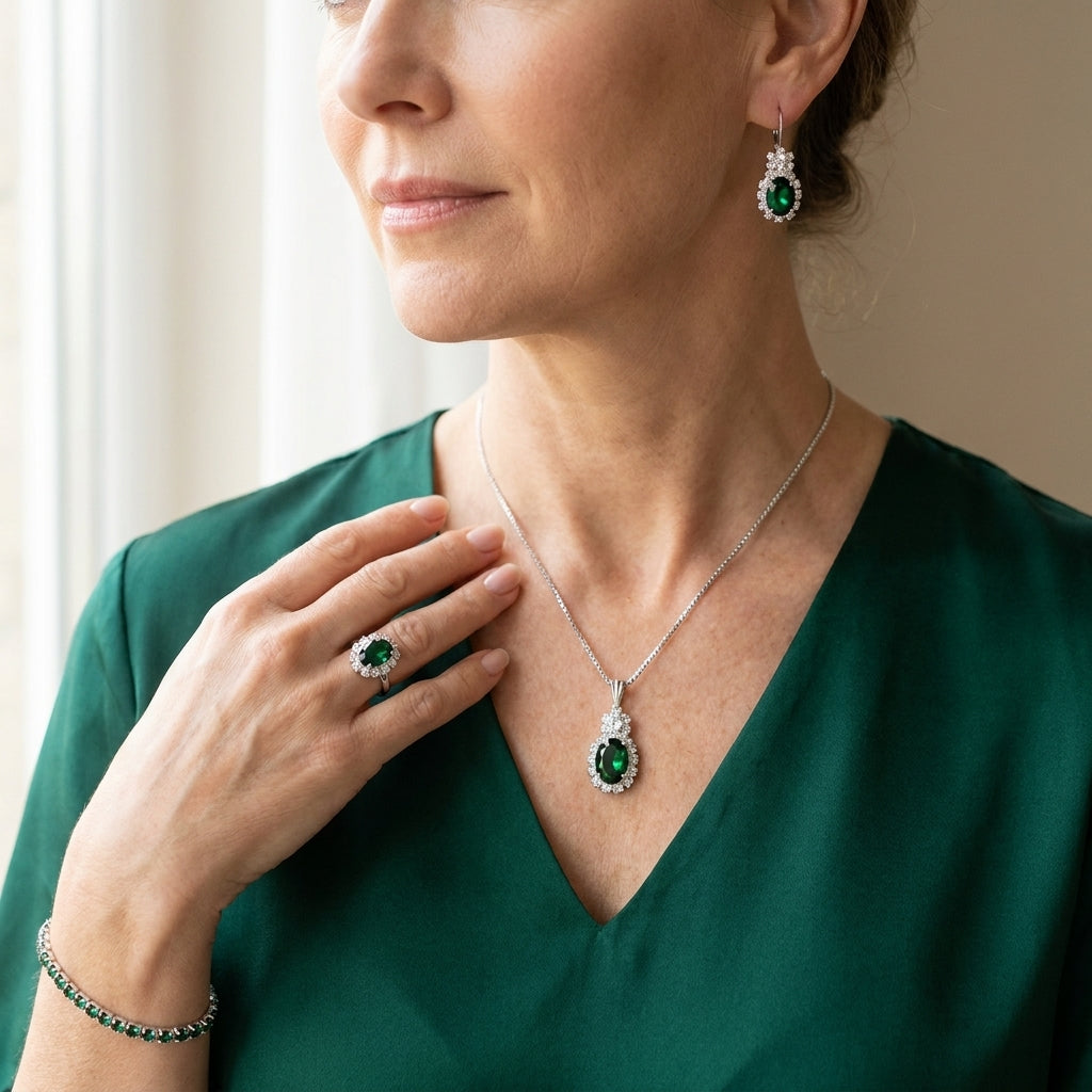 seloria grevalyn jewelry set white gold — lifestyle