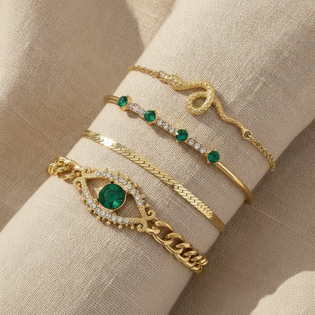 serpina veyra bracelet set gold — studio