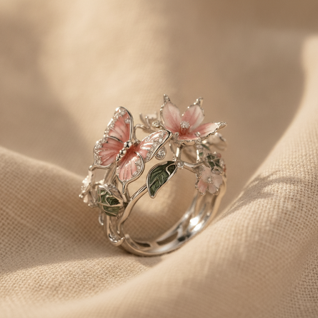 silver butterfly dreamer ring — studio