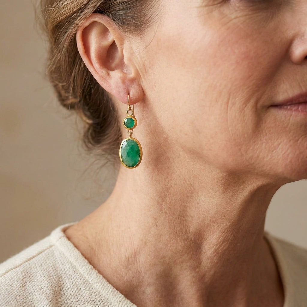 simple turquoise earrings — lifestyle