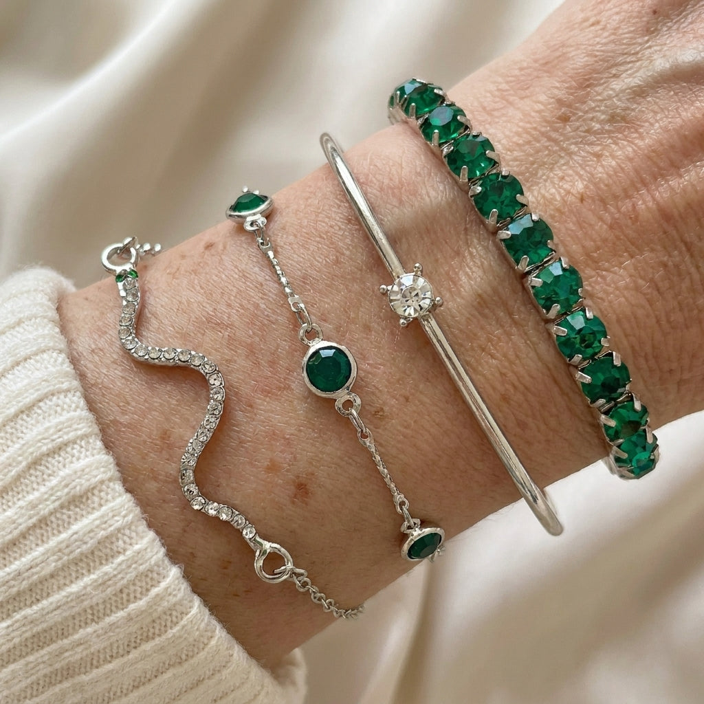 sorina feldwyn bracelet set white gold — lifestyle