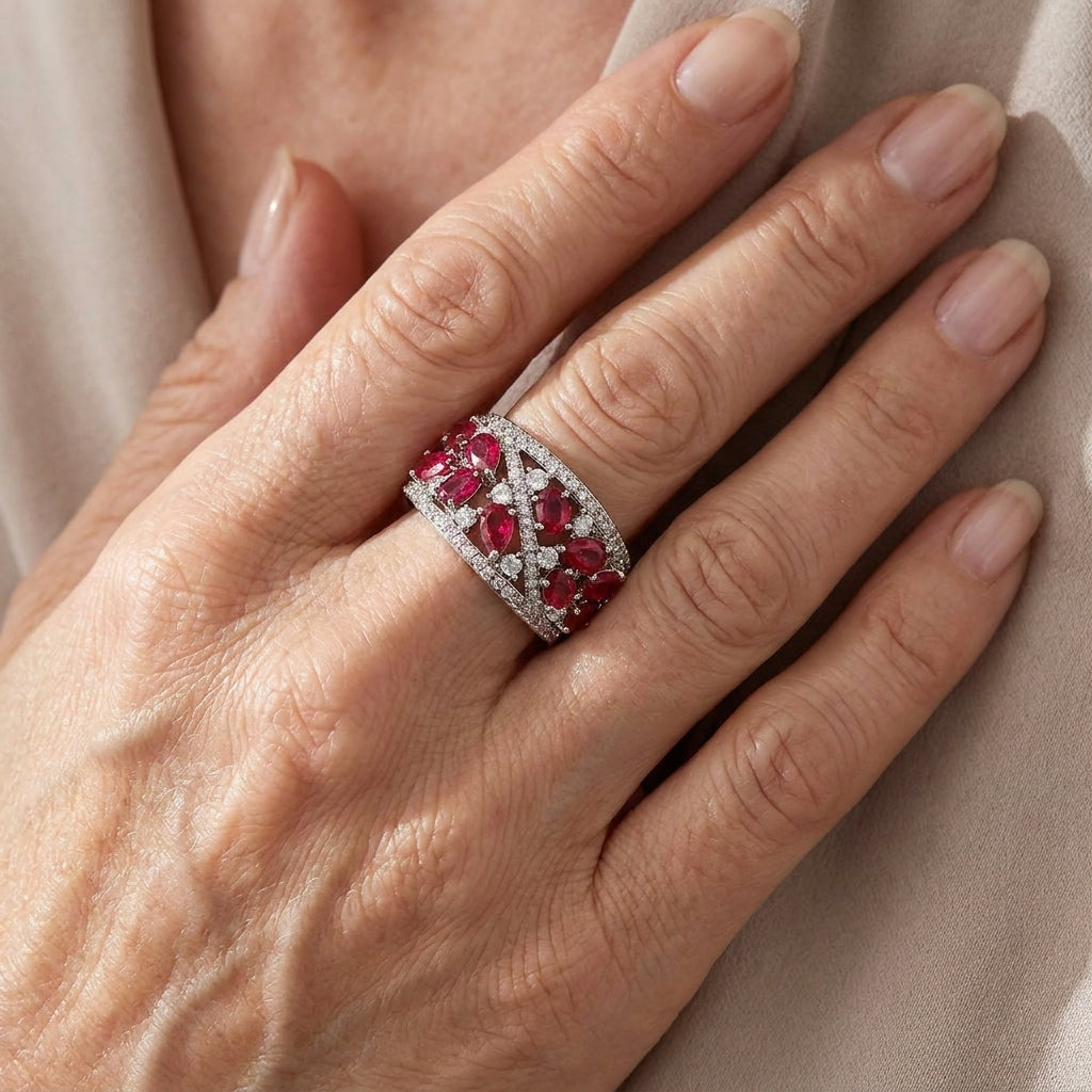 sparkling statement boho ring — lifestyle