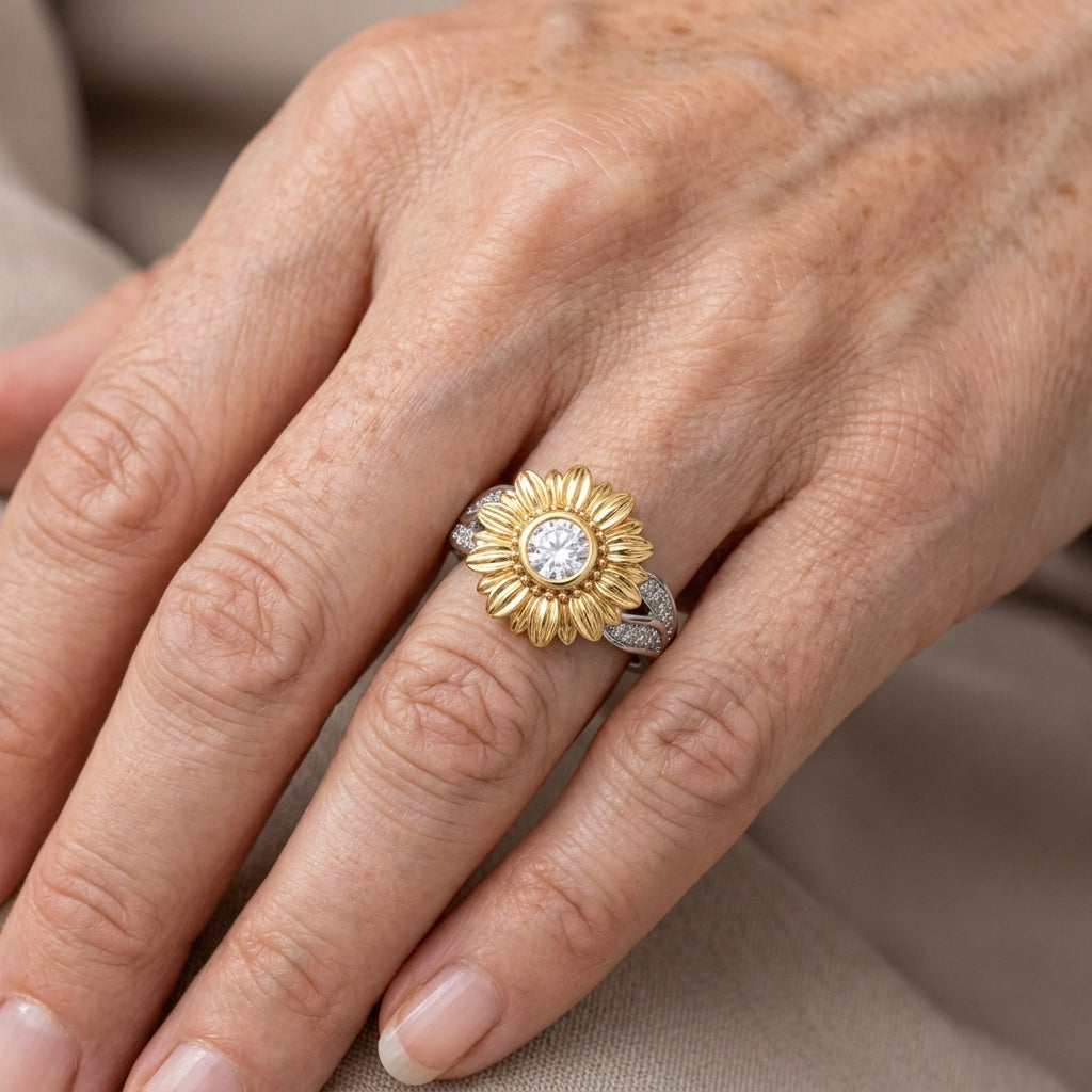 sunflower majesty ring — lifestyle