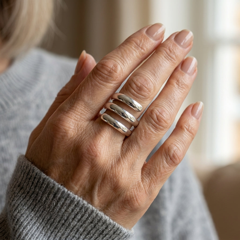 thumb ring sterling silver asr9252 — lifestyle