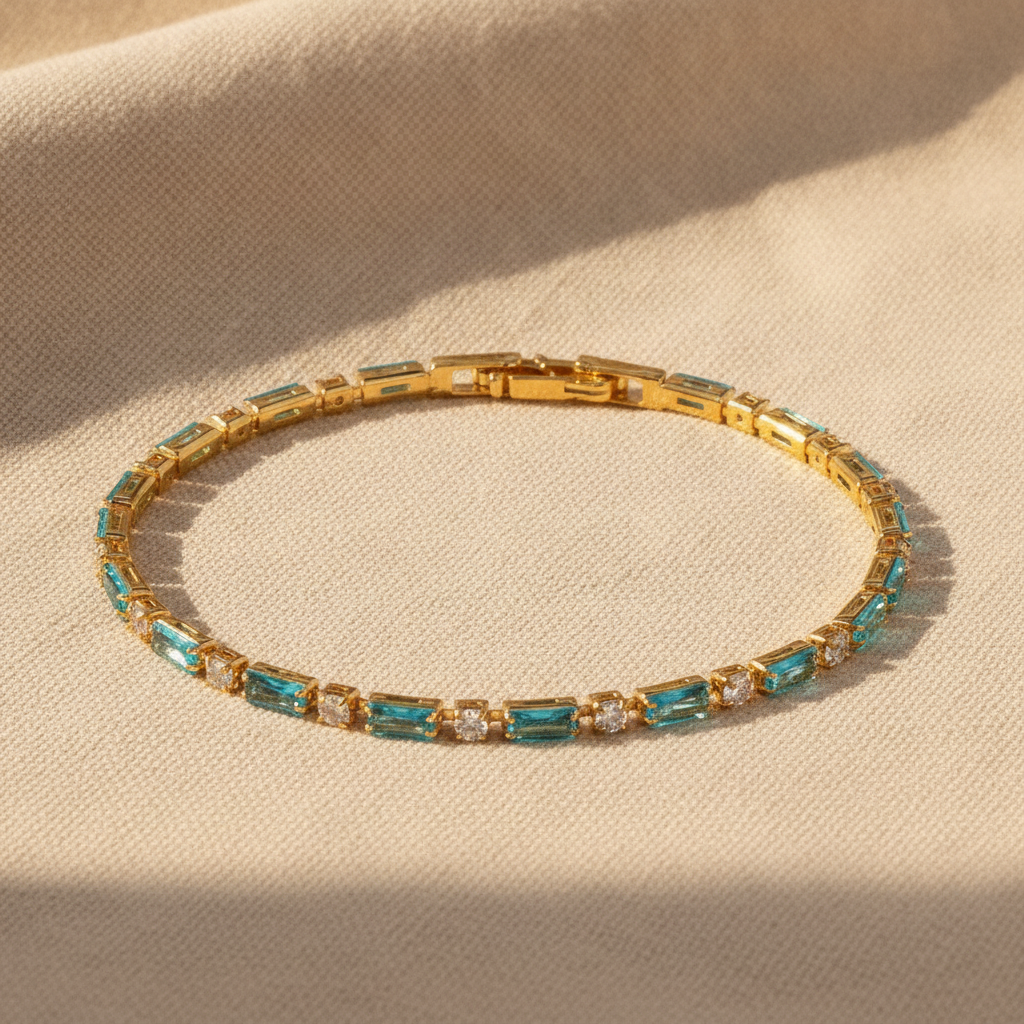 timeless gold natural turquoise bracelet — studio