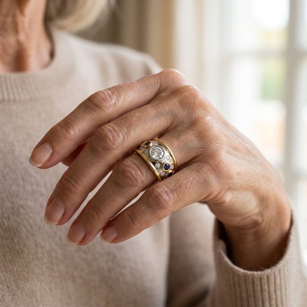 timeless gold oval stone ring — lifestyle