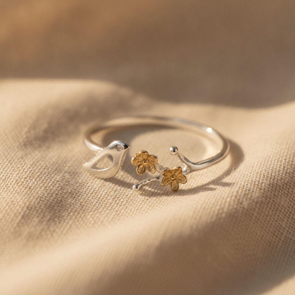 twin blossom ring — studio
