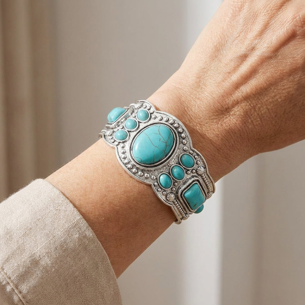 valencrest sky cuff bracelet white gold — lifestyle
