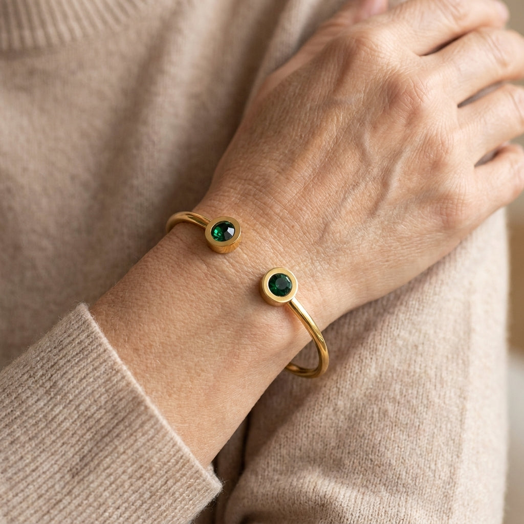 verdant cuff bracelet gold — lifestyle