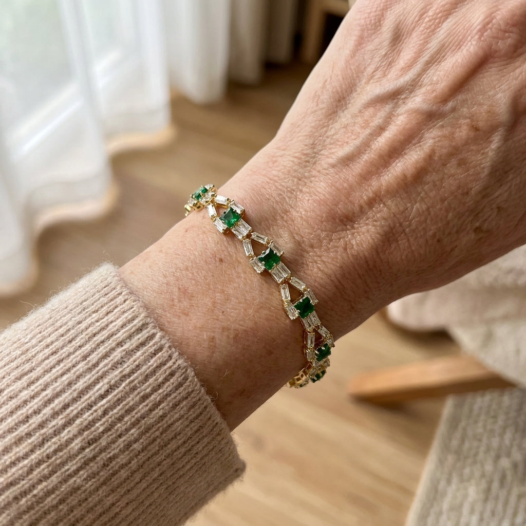 verde link tennis bracelet gold — lifestyle
