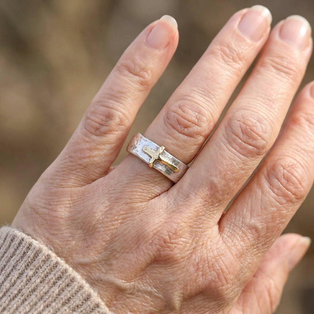 vintage bohemian rock band cross ring suitable for weddingparty unisex faith symbol minimalist style ring for year round wear daily sizes 678910 — lifestyle
