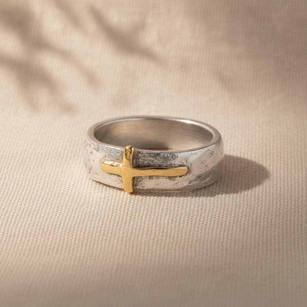 vintage bohemian rock band cross ring suitable for weddingparty unisex faith symbol minimalist style ring for year round wear daily sizes 678910 — studio