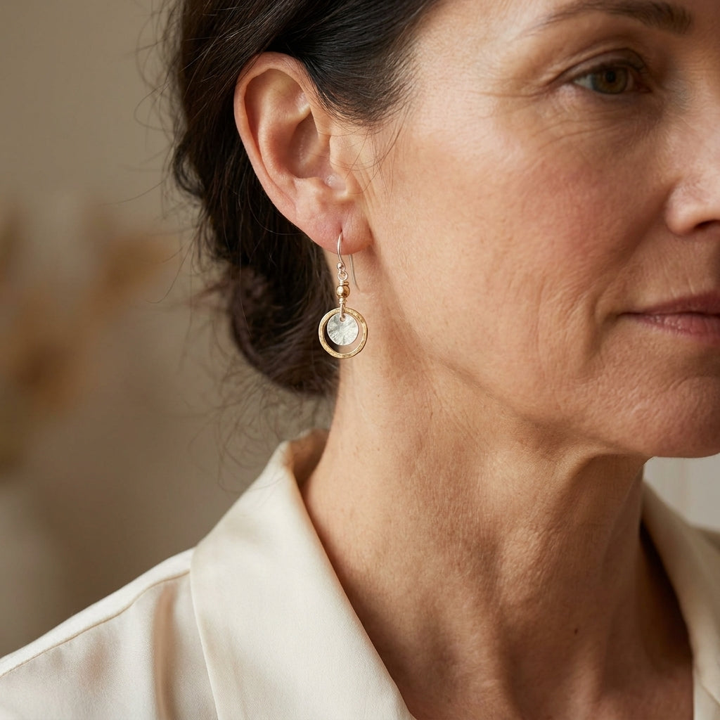 vintage gold silver earrings — lifestyle