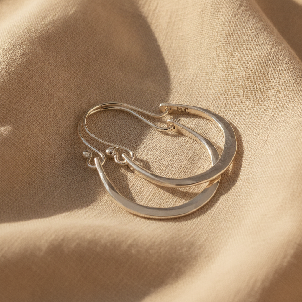 vintage silver hoop earrings — studio