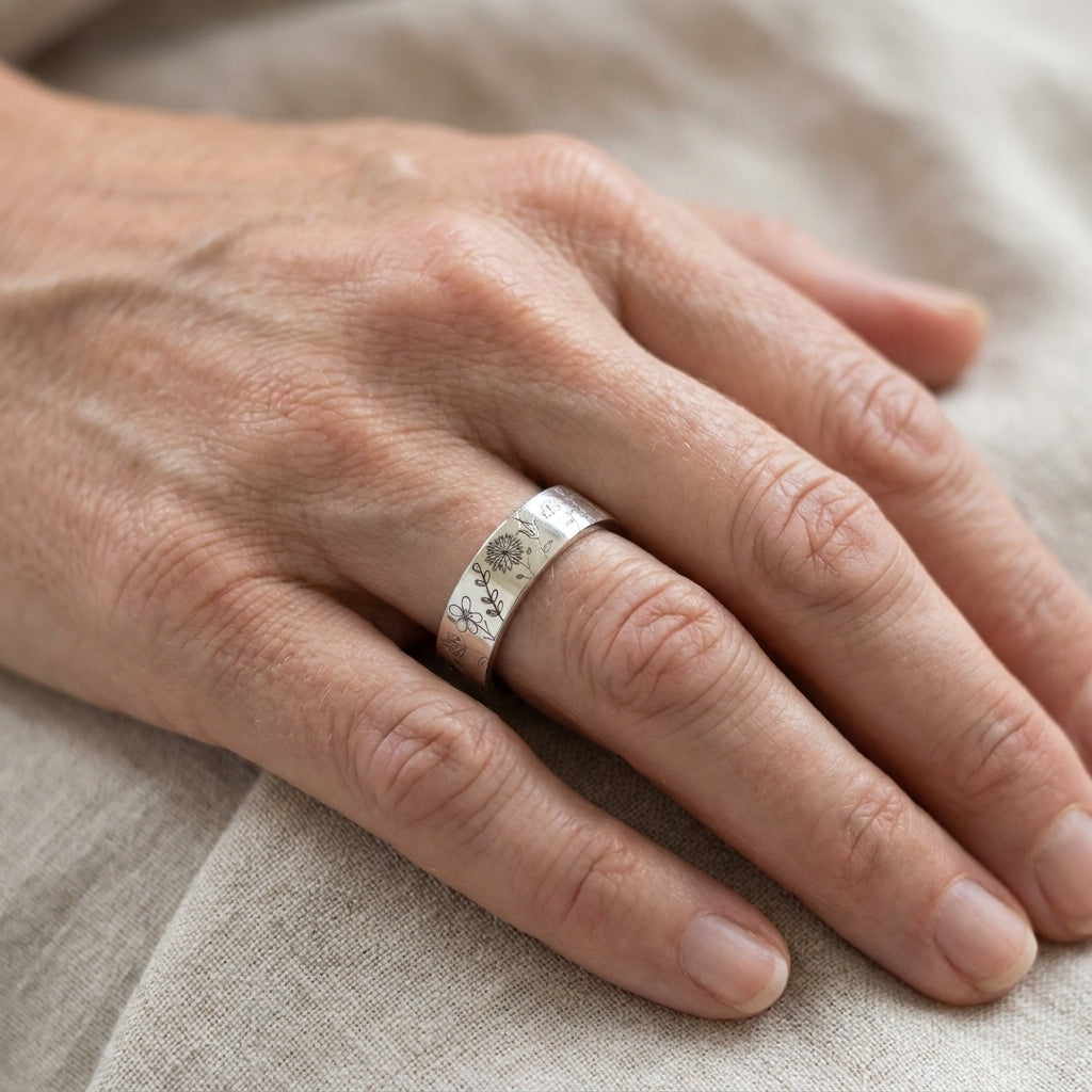 vintage silver ring — lifestyle