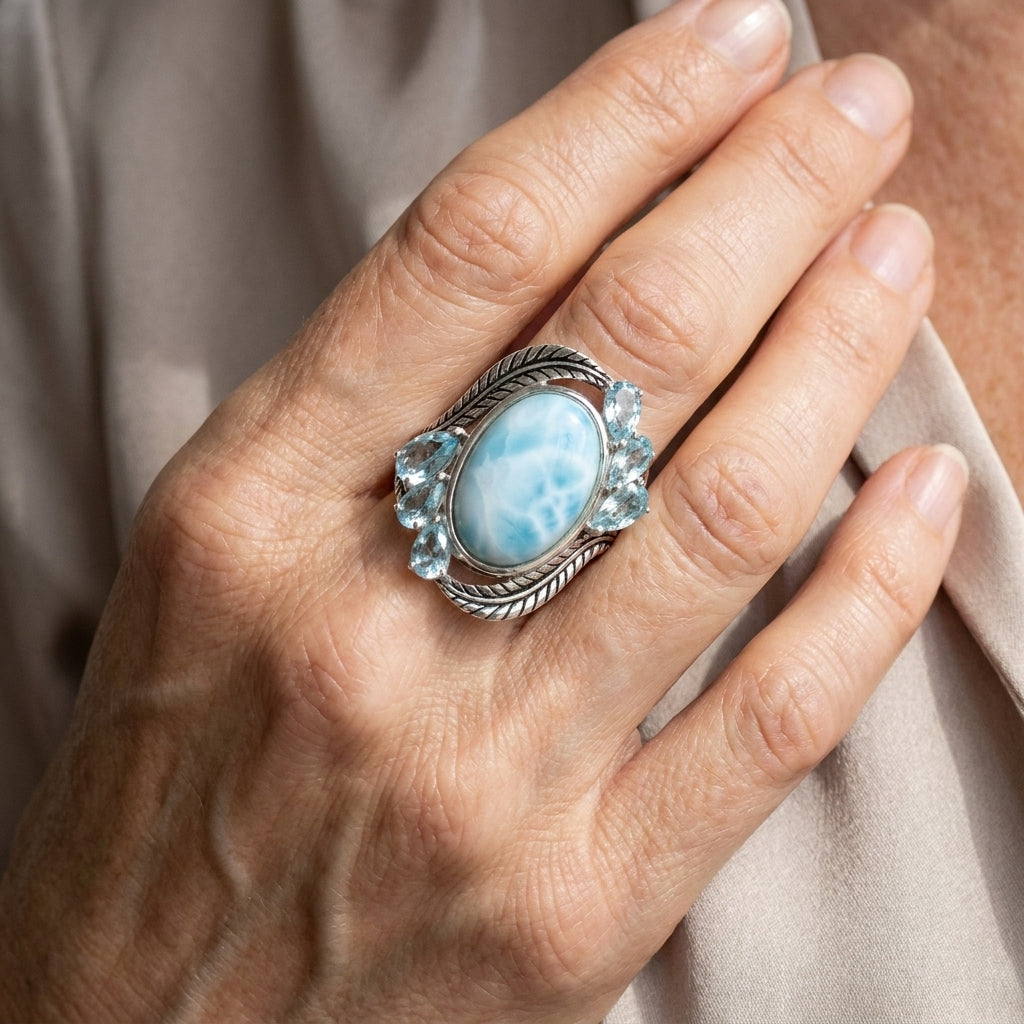 vintage turquoise opal ring — lifestyle