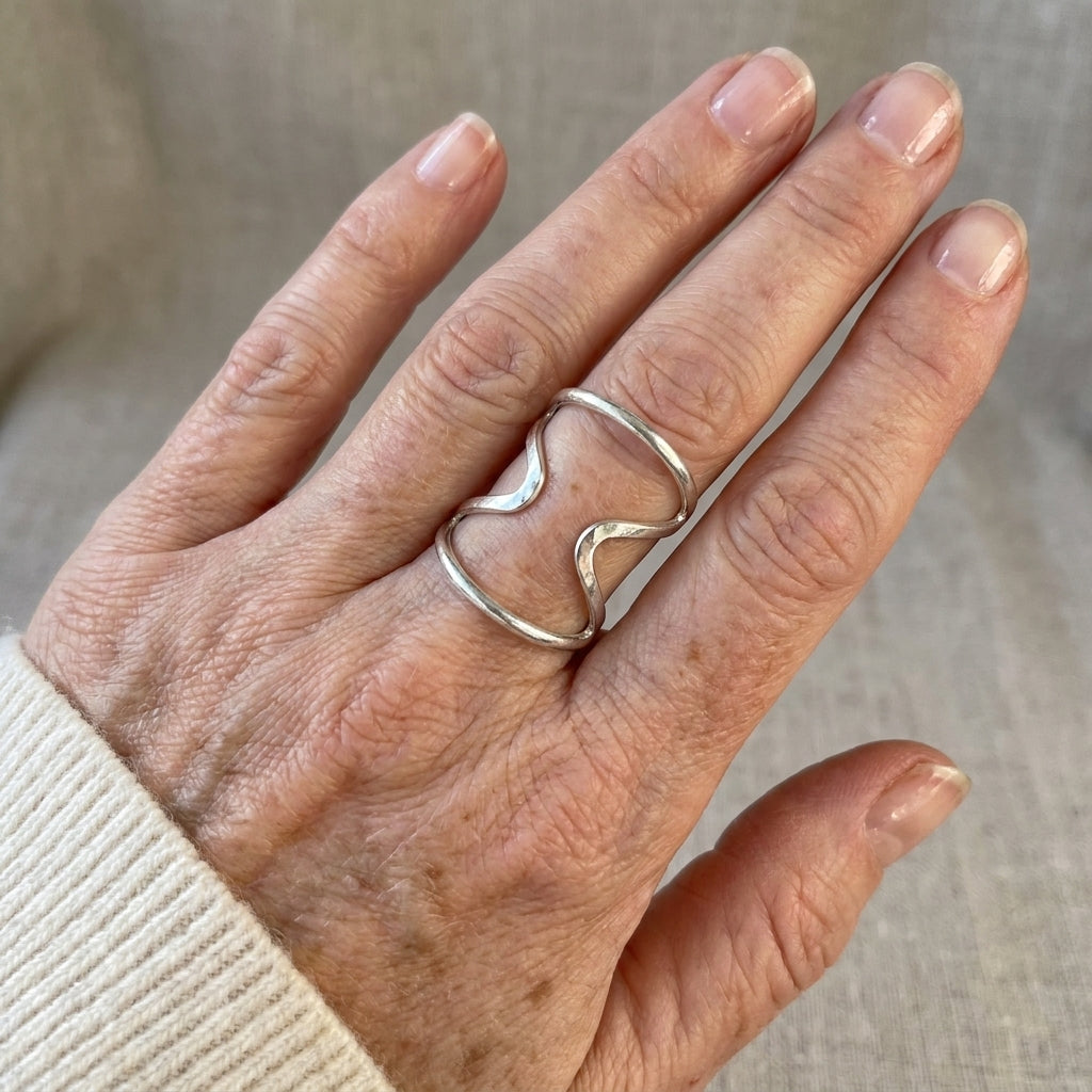 womens sterling silver splint ring asr8880 — lifestyle