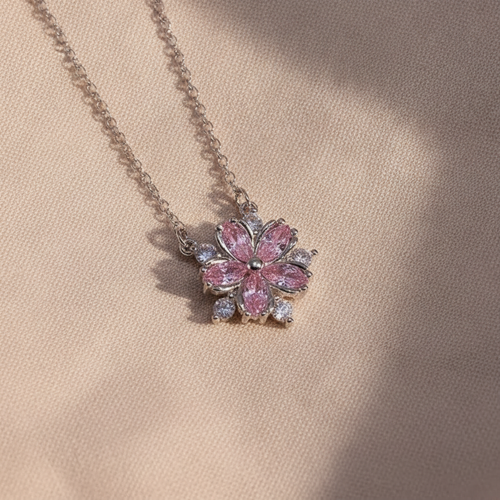 zirconia flower radiance necklace — studio